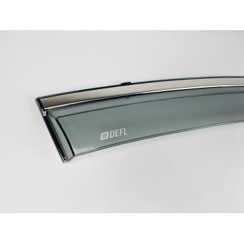 Дефлекторы окон Toyota Rav-4 2013-2019 с нерж. хром полоской-4